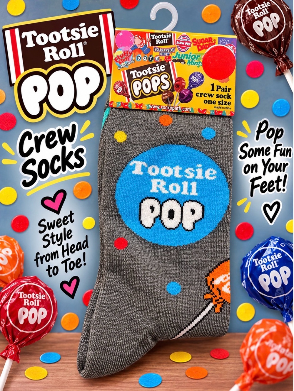 Tootsie Pop Crew Socks